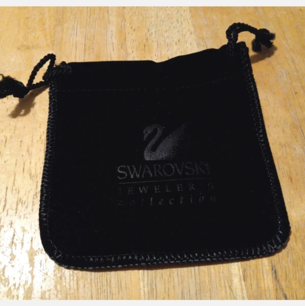 Swarovski Jeweler's Collection Black Felt Bag Carrying Bag-empty bag only-4×4